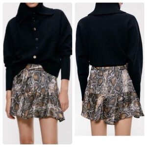 ZARA Snakeskin Print Skort/Skirt